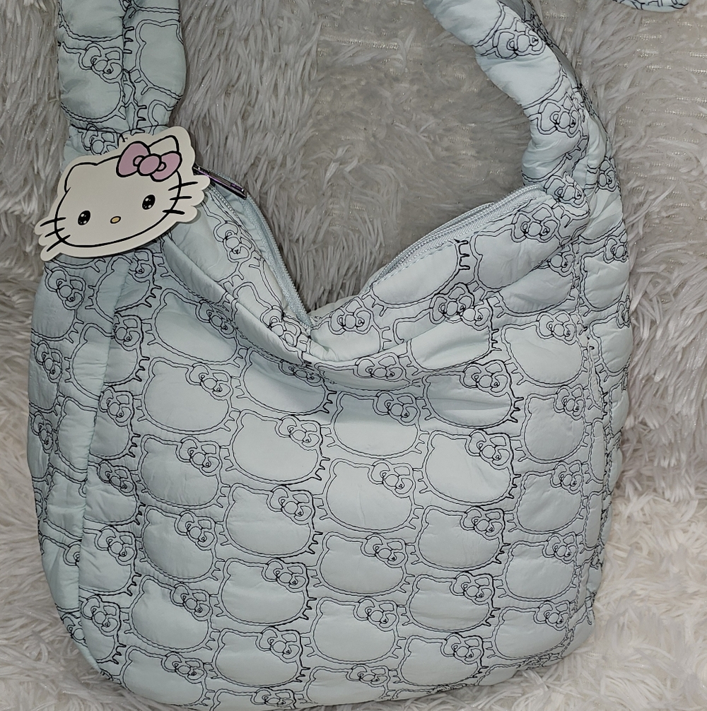 Hello Kitty × Forever21 Quilted Shoulder Bag Sanrio Teal Tote Bag